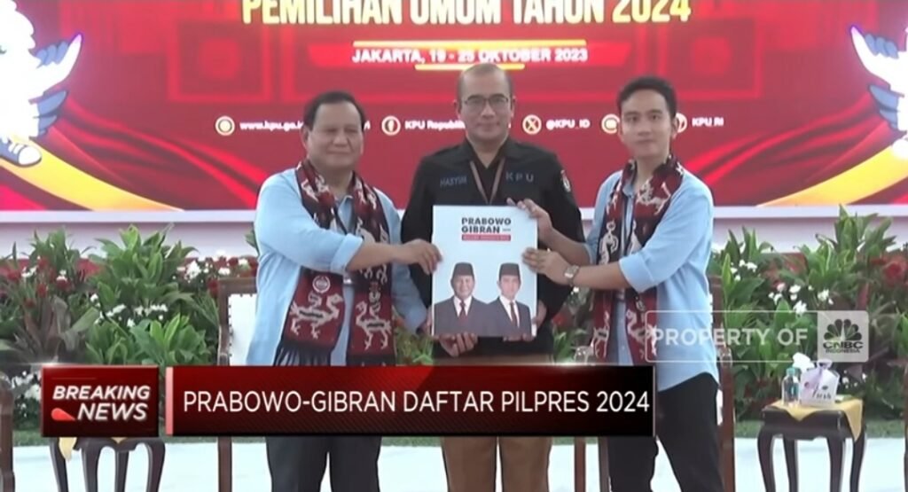 Prabowo-Gibran Resmi Daftarkan Diri Sebagai Calon Peserta Pilpres 2024 ke KPU